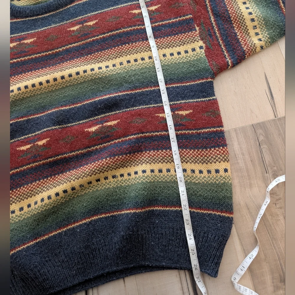 Vintage | Southwestern Pattern Knit Crewneck Sweater 90s - Picture 7 of 8